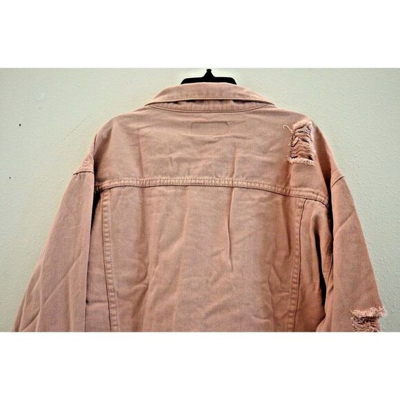 Liquor N Poker Men's Sz M Pink 90s Distressed Oversized Denim Jacket $75 - Picture 5 of 10